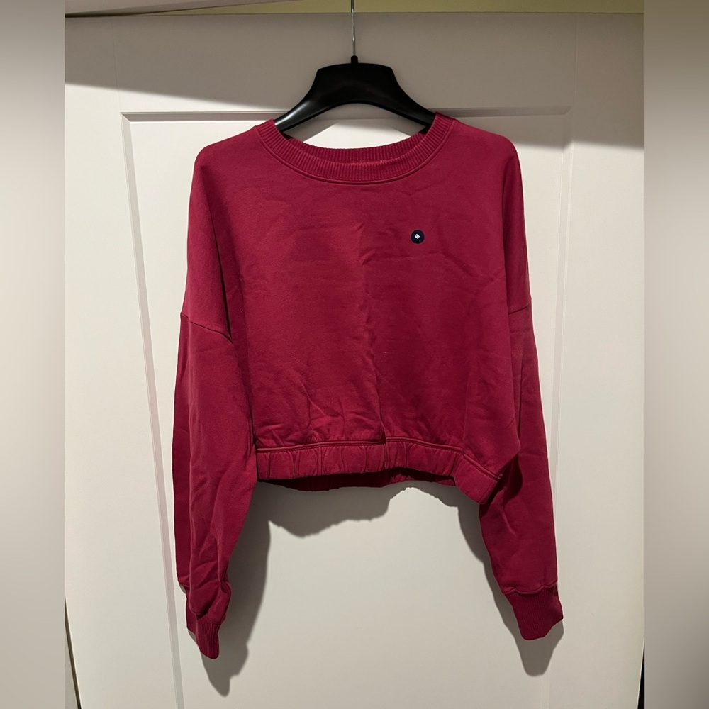 Hollister burgundy cropped sweatshirt